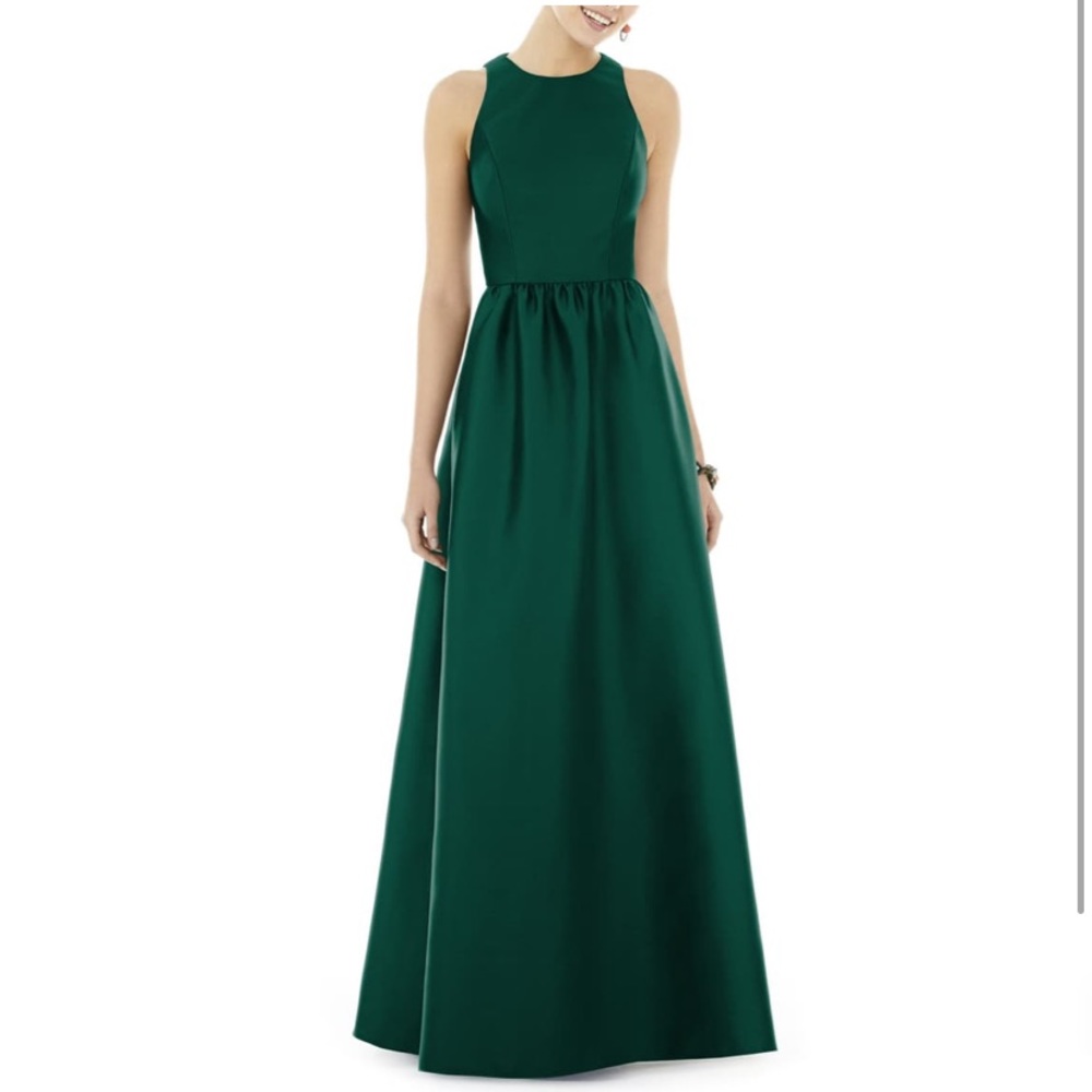 Alfred Sung Sateen Gown Hunter Green Size 0